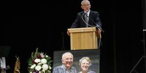 A public memorial for Don and Gail Patterson in September.