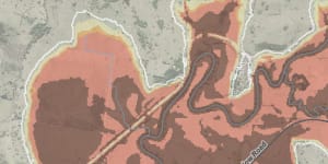 The new Northern Rivers Reconstruction Corporation flood map of Lismore.