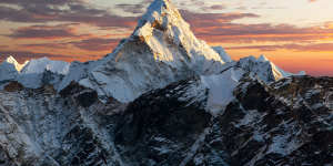 Nepalese mountain Ama Dablam. The country is home to Mount Everest and seven other of the world’s 14 highest peaks.