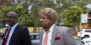 Kamahl arrives at court on Monday morning.