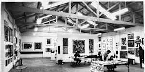 Tin Sheds art gallery in the Wilkinson building at Sydney University in 1989.