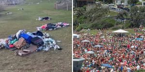 Christmas day party rubbish blights Bronte Beach
