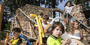 Alice Luong (pictured front),Tristan Gill,Nate Grimm,Naomi Gill,,Elizabeth Luong and Freya Gill turn trash into treasure.