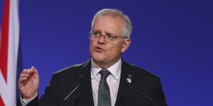 Prime Minister Scott Morrison delivers Australia’s statement to the 2021 United Nations climate summit.