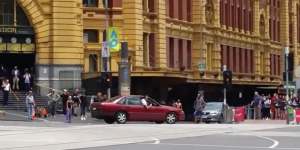 James Gargasoulas at the intersection of Flinders and Swanston streets,before he drove along Bourke Street on January 20,2017.