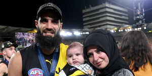 Bachar Houli celebrates with his family.