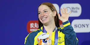 Mollie O’Callaghan won a silver medal in the women’s 100m freestyle.