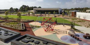 The gardens,playground and new buildings at Bunurong. 