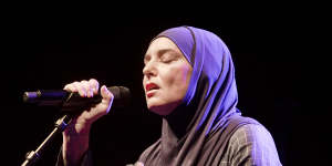 O’Connor,by then known as Shuhada Sadaqat,performs on stage in Berlin,Germany in 2019.