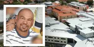 Barry Nelson,35,died from a heart attack after going to Joondalup Health Campus’ emergency department in 2018. Picture:Nine News Perth