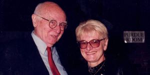 Lois Bryson and author Donald Horne in 1997.