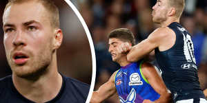 Carlton’s Harry McKay and the incident in question.