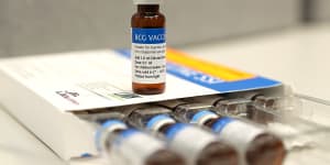 Vials of the BCG vaccine.