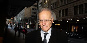 Justice Dyson Heydon arrives at the Royal Commission into trade unions in 2015 in Sydney,