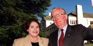 Bill Hayden and his wife Dallas on their last day at Government House in 1996.