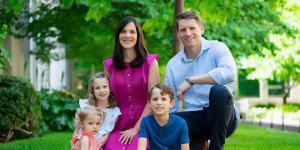 Andrew Hastie with his wife,Ruth,and their children,Jonathan,Beatrice and Jemimah (front). 