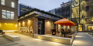The Tasman’s signature restaurant Peppina is a stone’s throw from Salamanca.