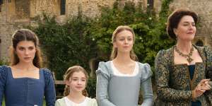 From left:Emily Bader,Robyn Betteridge,Isabella Brownson and Anna Chancellor in My Lady Jane.