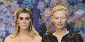Honor Swinton Byrne,left,and Tilda Swinton at the Cannes Film Festival this month.