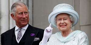 King Charles with his late mother,Queen Elizabeth II.