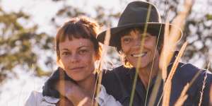 Rachel Ward and her daughter Matilda Brown at the family farm in Macksville on the mid north NSW Coast. 