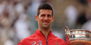Novak Djokovic after winning No.23.