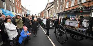 The funeral procession of the late musician Shane MacGowan.