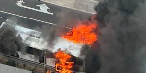 A bus fire in Southbank. 