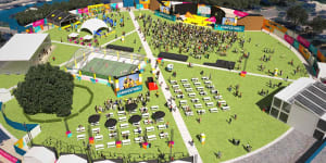 Darling Harbour’s Tumbalong Park will host the city’s official FIFA Fan Festival.