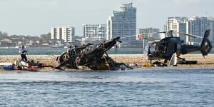 ‘Unthinkable tragedy’:Four dead after helicopters crash near Sea World