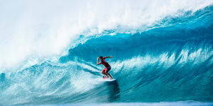 Jack Robinson in the eye of a Banzai monster at last year’s Billabong Pro Pipeline.