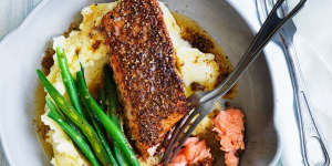 Put traditional pastrami spices to work on a midweek fresh salmon fillet.