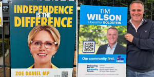 Too soon! Tim Wilson and Zoe Daniel reignite election corflute wars