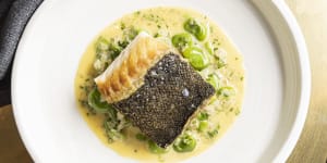 Go-to dish:Murray cod with broad beans.