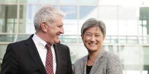 Shadow Minister for Employment Brendan O'Connor and Labor's Senate Leader Penny Wong after the bill was defeated.