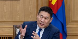 Prime Minister of Mongolia,Oyun-Erdene Luvsannamsrai in his office in Ulaanbaatar.