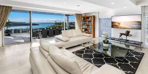 The Mosman apartment of Russell and Carole Tate covers 518 square metres,making it one of the suburb’s largest.