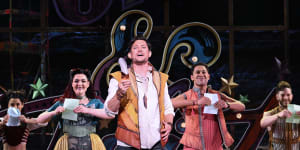 Rob Mills and the cast of&Juliet at Melbourne’s Regent Theatre.