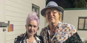 Music promoter Michael Newton with Cyndi Lauper during the ‘A Day On The Green’ tour this year.