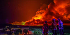 Firefighters at the scene of the blaze near Margaret River in Western Australia in December.