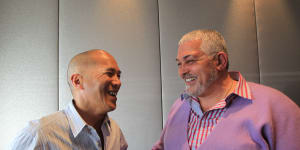 Charlie Teo and Mick Gatto at a charity function in Sydney in 2012.