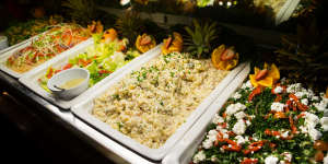 International salads from the buffet. 