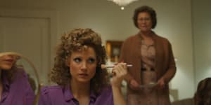 Jessica Chastain as Tammy Faye Bakker:a convincing Oscar contender