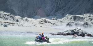 The White Island Tour operators rescue people from the island during the eruption.