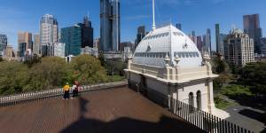 Part of the view from the top of the Exhibition Building.