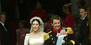 The happy day:Mary from Tassie marries Prince Frederik in 2004.