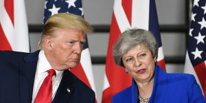 US President Donald Trump and then British Prime Minister Theresa May. 
