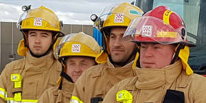CFA captain Mark Hatton (right) and other crew helped save lives in Orbost. 