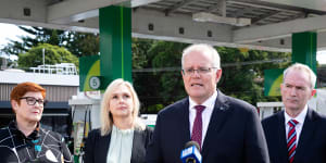 Scott Morrison campaigning in Sydney on Tuesday.
