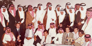 Ross Williamson (second from left front row) and with HRH King Abdullah bin Abdulaziz Al Saud (middle,with hand raised) and various members of the Al Saud family and entourage.
